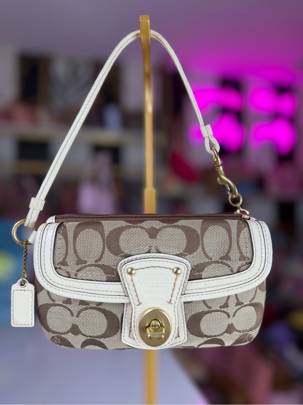 Vintage Coach Legacy Signature Turnlock Mini Bag Wristlet Y2K 2000s RARE HTF